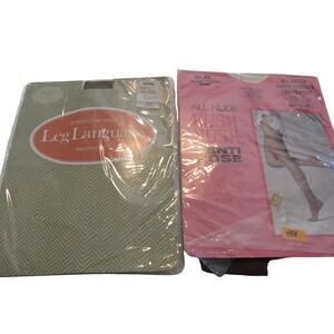 Vintage  Leg Language and Hush Hush Pantyhose Bundle Beige Taupe 2 Pairs